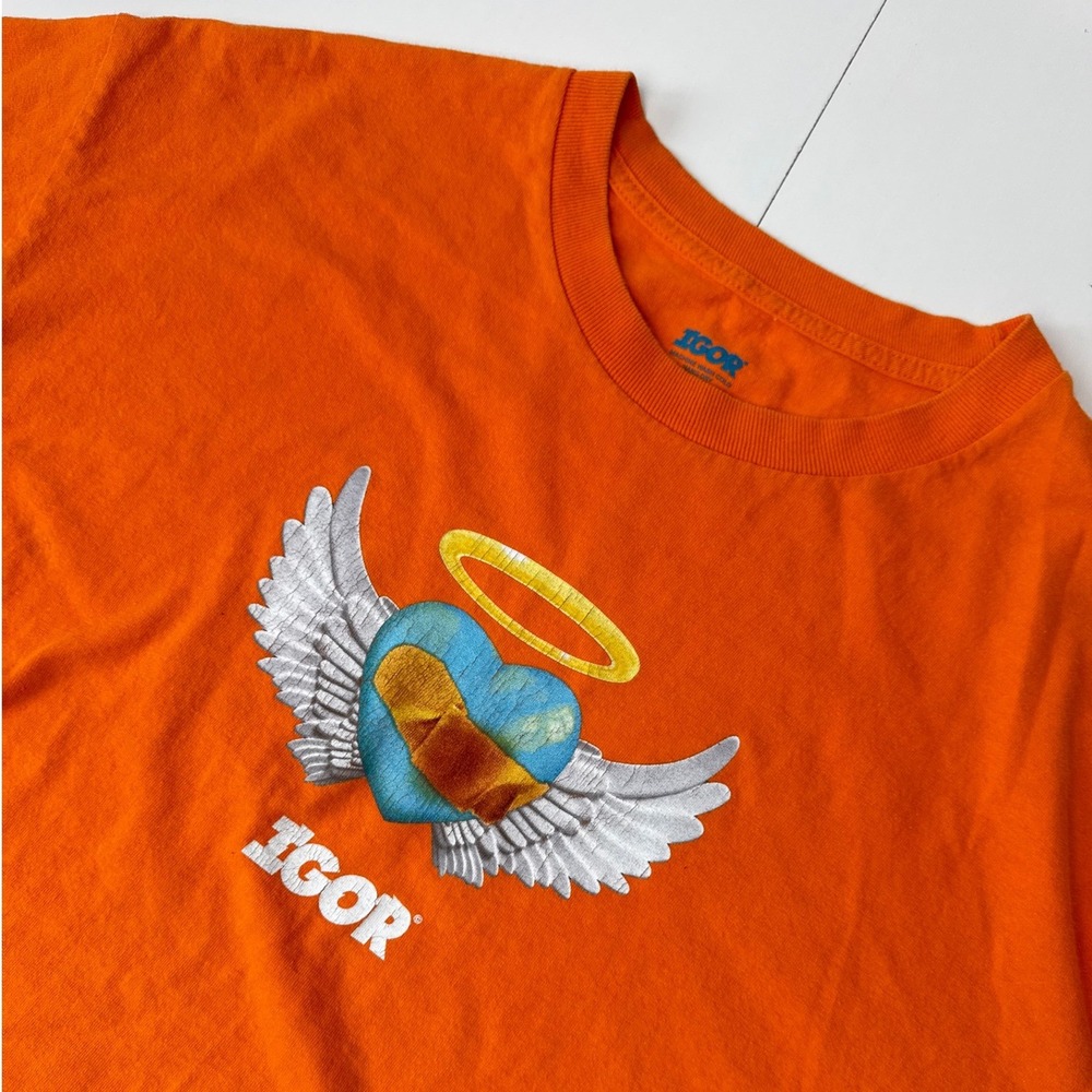 Golf Wang Igor Tyler The Creator Winged Heart Graphic T-Shirt Orange Mens XL